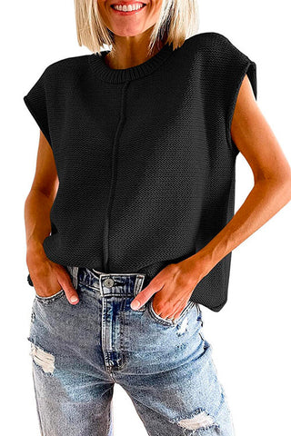 Suéter tipo jersey con cuello redondo y mangas cortas de Meridress