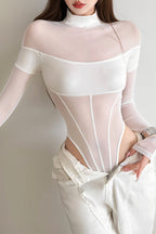 Solid Slim Long Sleeve One Piece