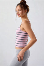Casual Solid Cross V Neck Cami Top
