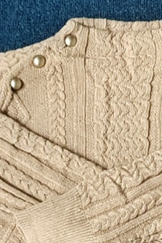 Suéteres casuales de cuello alto con hebilla y retazos sólidos 