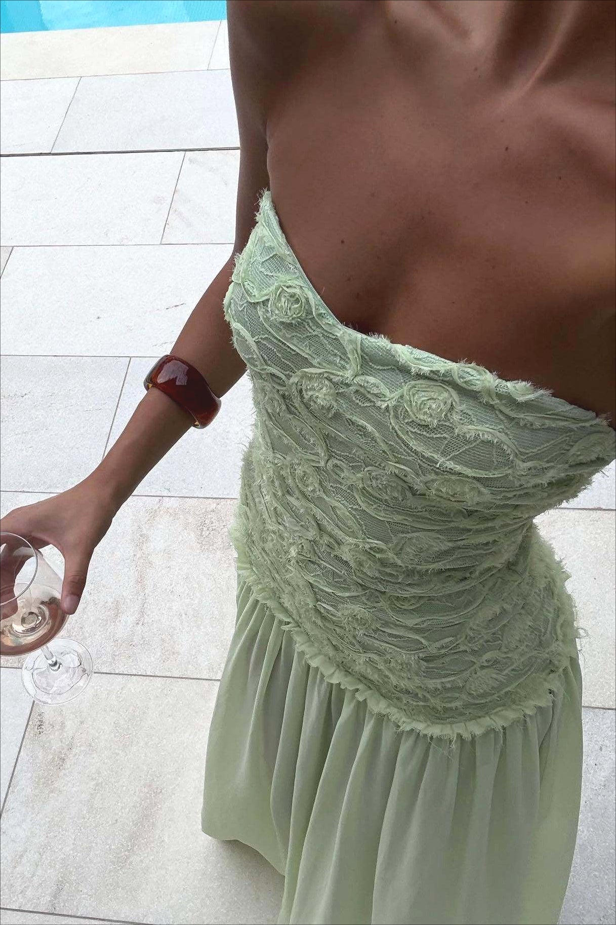 Chiffon Floral Bandeau Cami Maxi Dress