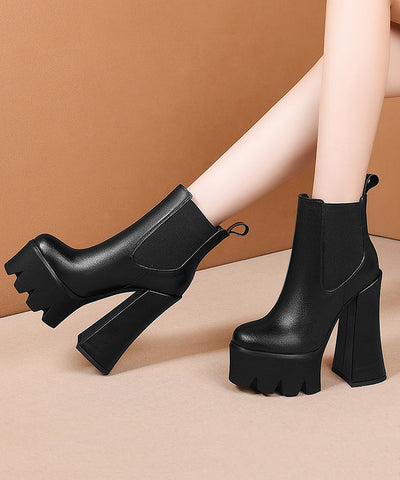 Nuevas botas de tacón alto con plataforma y empalme en color caqui 