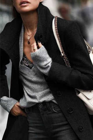 Casual Street Solid Split Joint Buckle Outerwear