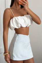 Satin Cropped Sexy Hot Girl Cami Top