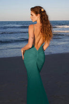 Backless Spaghetti Strap Bodycon Maxi Dress