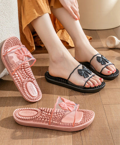 Damen Rosa Bequeme Hausschuhe Schuhe Peep Toe 