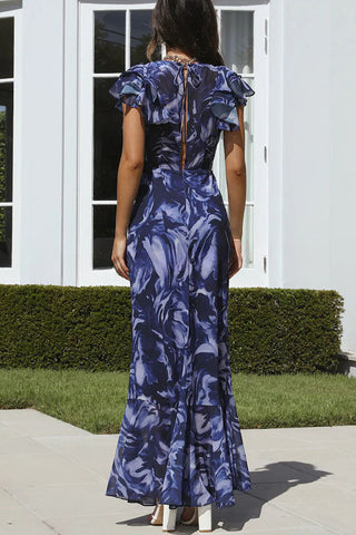 Lover By Day – Maxikleid mit Wirbelmuster und Flatterärmeln 