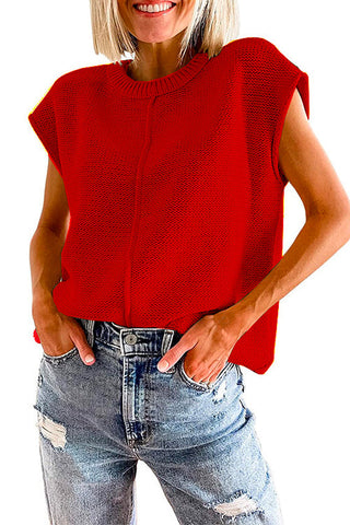 Suéter tipo jersey con cuello redondo y mangas cortas de Meridress