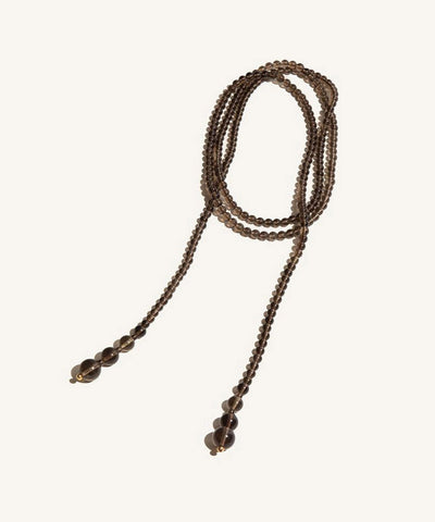 Collar de cuentas doradas de cobre y chocolate para mujer 