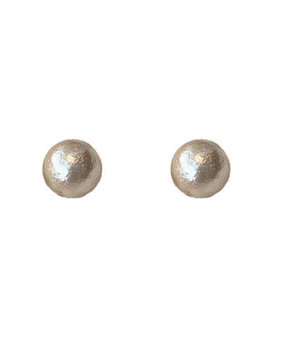 Brief White Alloy Pearl Stud Earrings