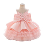 Elegante vestido de primera comunión para bebé, vestido de princesa para bautizo de niña pequeña. 