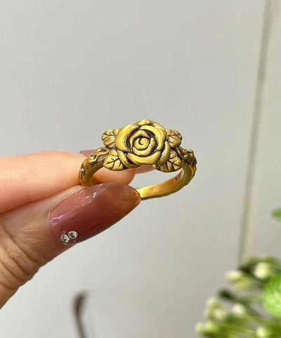 Retro Sterling Silber Overgild Rose Ringe 