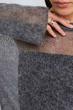 Loose Hollow Out Wool Blend Knit Blouse