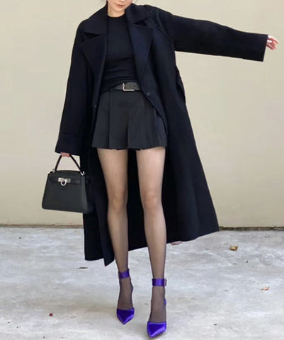 Sandalias elegantes de tacón alto con tiras y hebilla moradas 