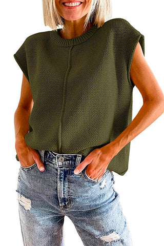 Suéter tipo jersey con cuello redondo y mangas cortas de Meridress
