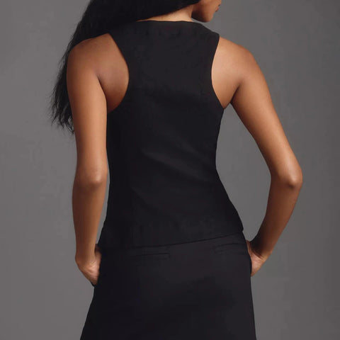 Crop Top mit Button-Down-Weste 