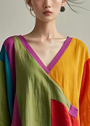 Brazalete de lino con diseño de patchwork asimétrico amarillo bohemio 