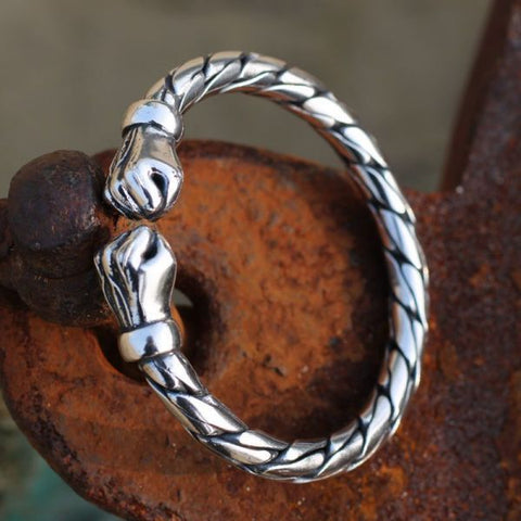 Sterling Silver Double Fist Power Bracelet