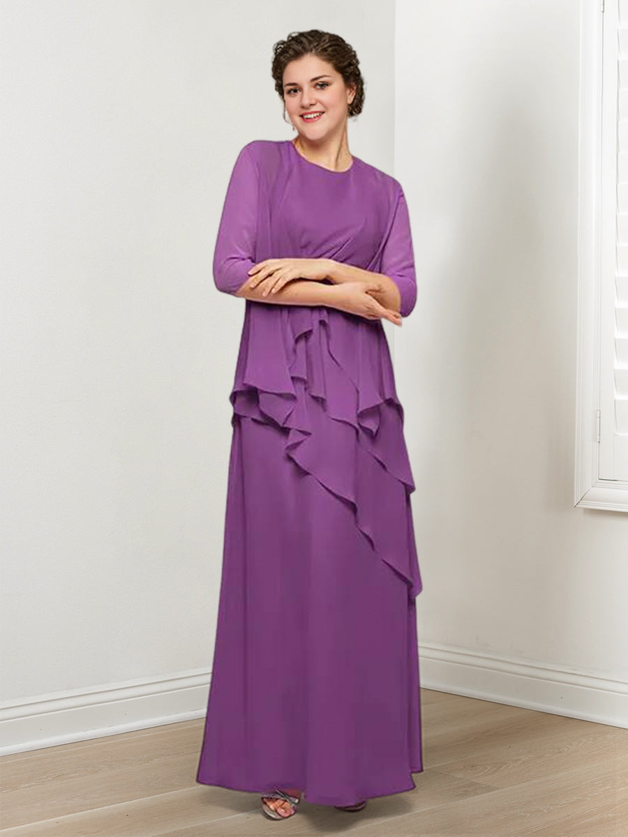A-Linien-/Prinzessinnenkleider für die Mutter der Braut mit Rüschen und Jacke 