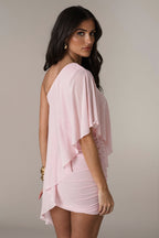 Asymmetric Ruffle Slim Beach Mini Dress