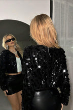 Silver Sequin Fashion Coat