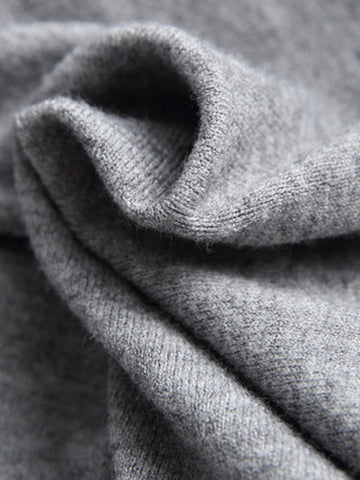 Fledermausärmel High-Low Einfarbiger Strickpullover mit U-Boot-Ausschnitt 