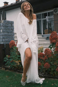 Solid Loose Slouchy Flared Hem Maxi Dress
