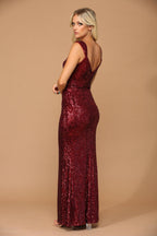 Vestido de noche largo formal ajustado para fiesta de graduación