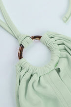 Solid Hollow Waist Slim Halter Top