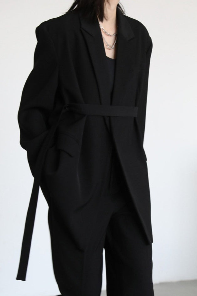 Belted Shoulder Detail Blazer