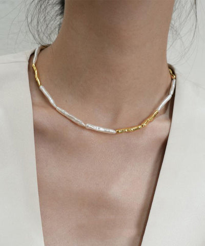 Moderne Perlen-Prinzessinnen-Halskette aus Legierung mit Farbblock 