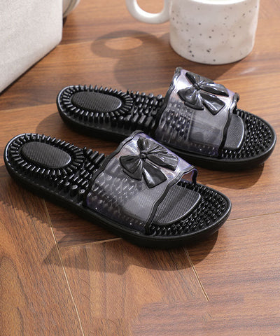 Pantuflas rosas cómodas para mujer con punta abierta 