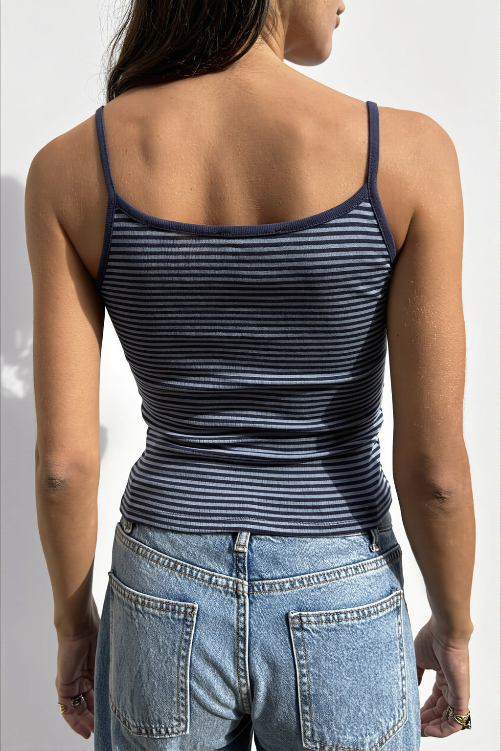 Striped Cropped Casual Cami Top