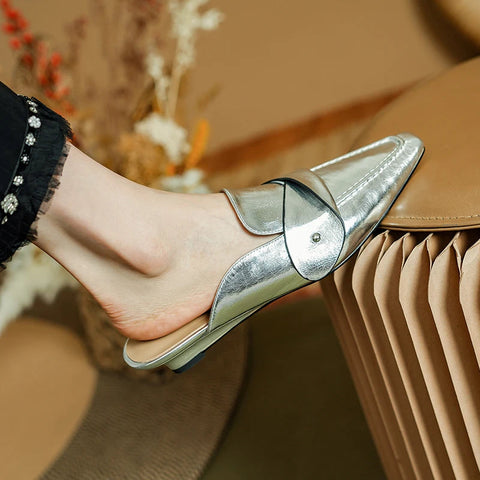 Muller Hausschuhe Frauen Pumps Karree Echtes Leder Hausschuhe Frühling Sommer Concise Casual Arbeits Schuhe Frau Neue Ankunft 