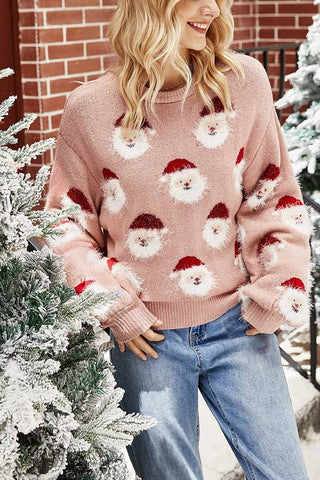 Chicindress Casual Loose Round Neck Santa Sweater