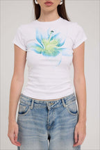 Flower Print Short Sleeve T-shirt