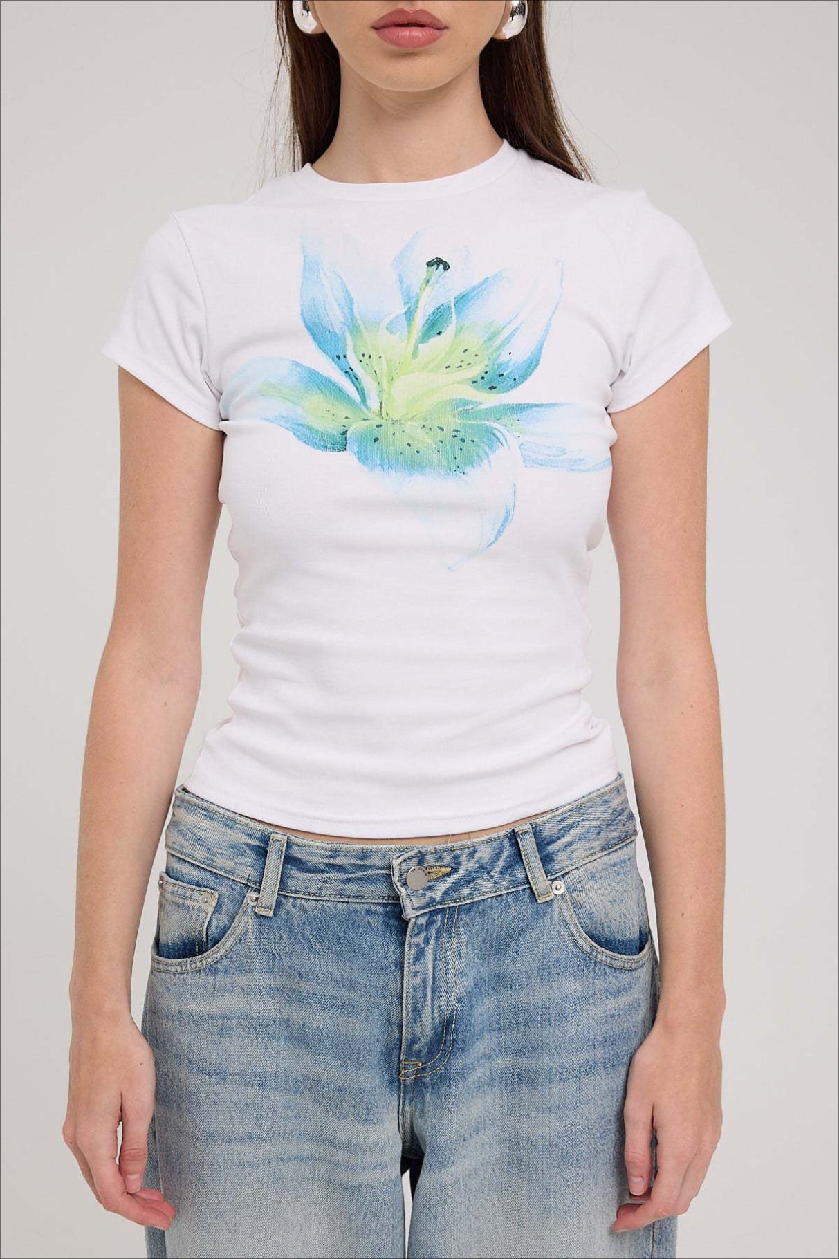 Flower Print Short Sleeve T-shirt