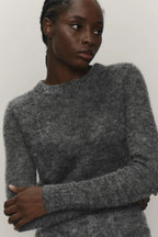 Mohair Round Neck Knit Top