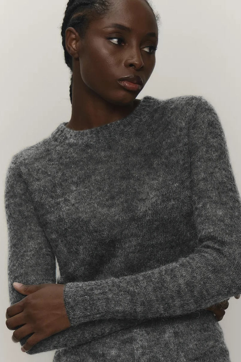 Mohair Round Neck Knit Top
