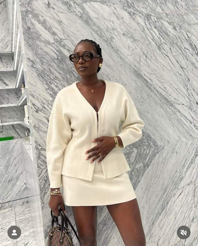 Leni – Zweiteiliges Set aus maßgeschneidertem Blazer und Rock 