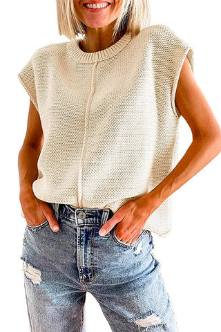 Suéter tipo jersey con cuello redondo y mangas cortas de Meridress