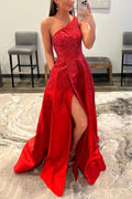 One Shoulder Prom Dress with Slit