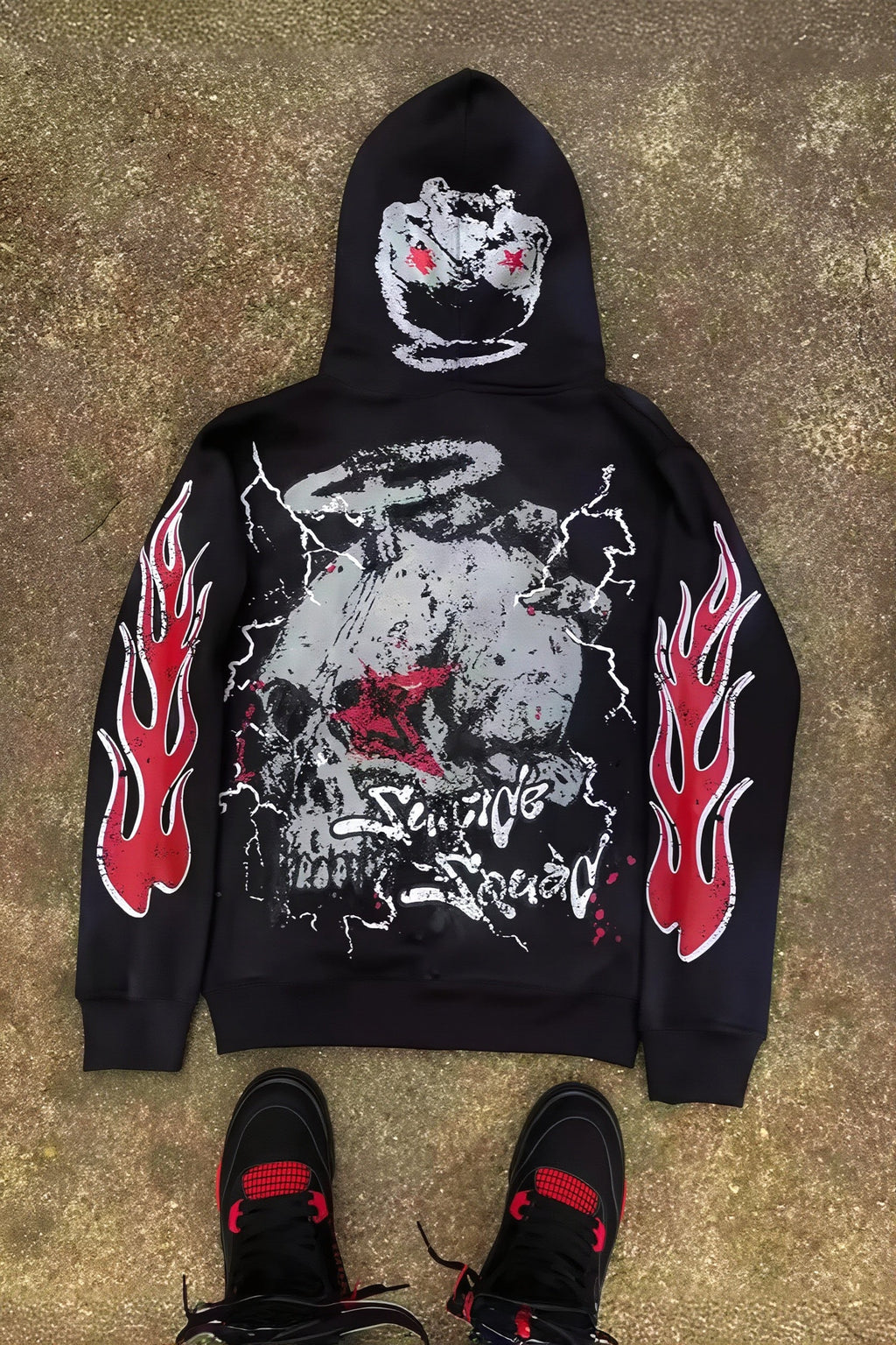 Y2K Cartoon Graphic Zip Oversized Hoodie