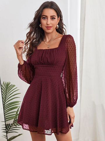 Birthday Mini Dresses White Long Sleeves Short Dress