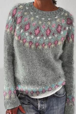 Round Neck Unique Pattern Casual Sweater(in 6 Patterns)