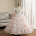 Kommunionkleid für Mädchen, elegantes, bauschiges Kleid für Blumenmädchen, festliches Prinzessinnenkleid für Tauffeiern 