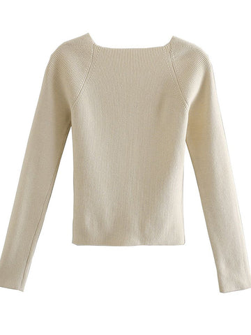 2024 neue frauen stricken pullover Top lange-arm herz-neck Casual mode Frau Slim-fit Engen gestrickte pullover pullover tops 