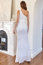 One Shoulder Sequins Mermaid Prom Dress