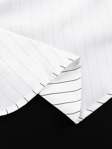 Blusas de solapa a rayas con aberturas laterales, mangas largas y corte irregular 