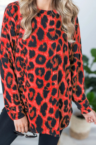 Casual Leopard O Neck Tops(3 Colors)